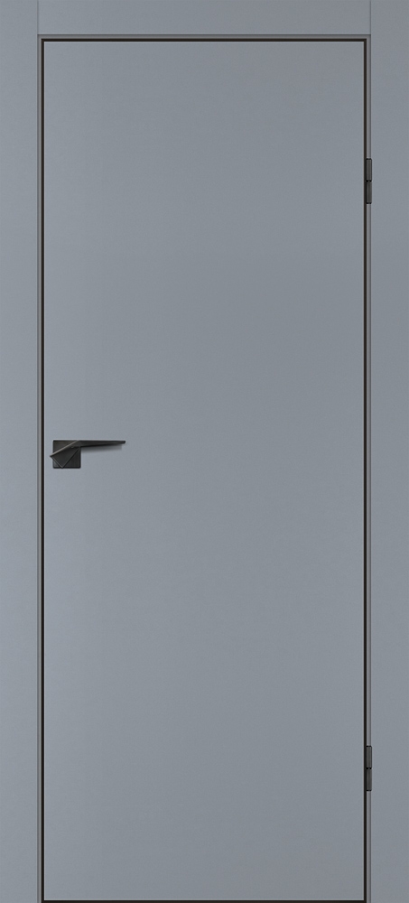 Фото Межкомнатная дверь P-1 кромка ABS черная c 4-х ст. Серый матовый