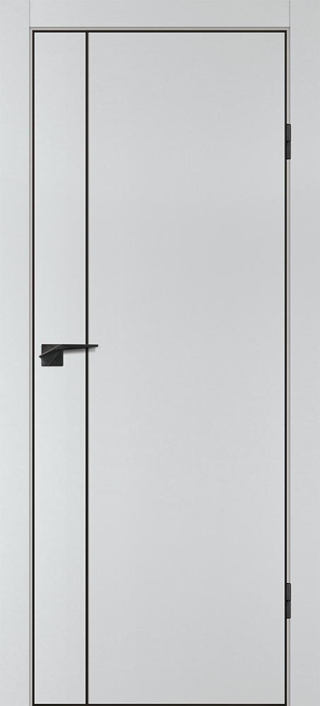 Фото Межкомнатная дверь P-21  черный молдинг PET,  кромка ABS черная c 4-х ст. Сапфир матовый