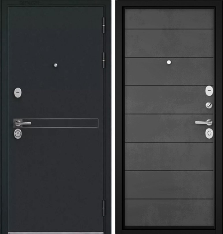 Фото Дверь Бульдорс TRUST - MASS -  Р/Р  Черный муар металик D-4 КАЛЕ DIS006943